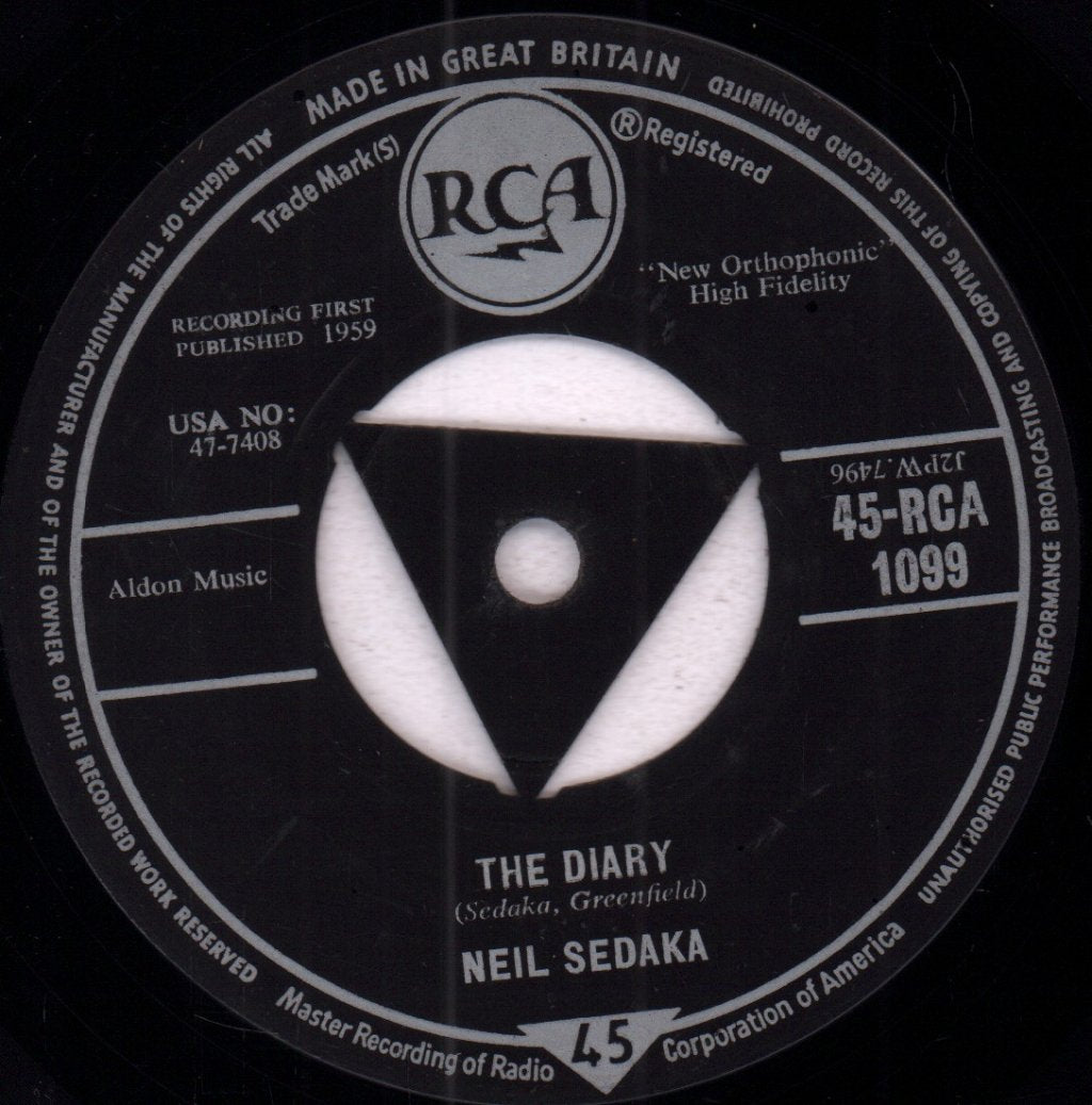Neil Sedaka - Diary - 7 Inch