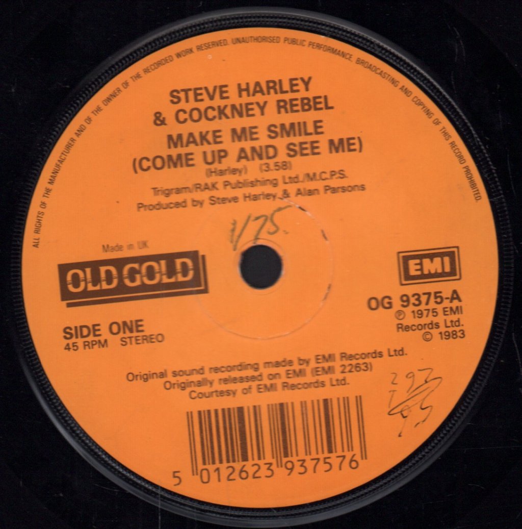 Steve Harley And Cockney Rebel - Make Me Smile - 7 Inch