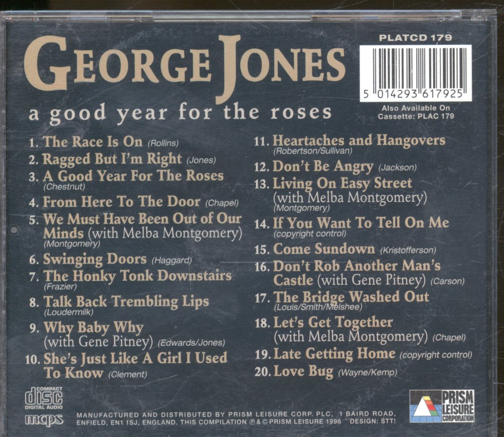 George Jones - A Good Year For The Roses - Cd