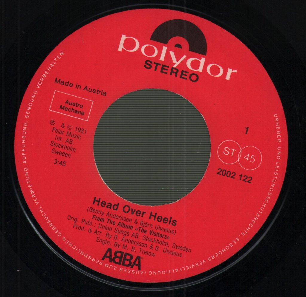 ABBA - Head Over Heels - 7 Inch