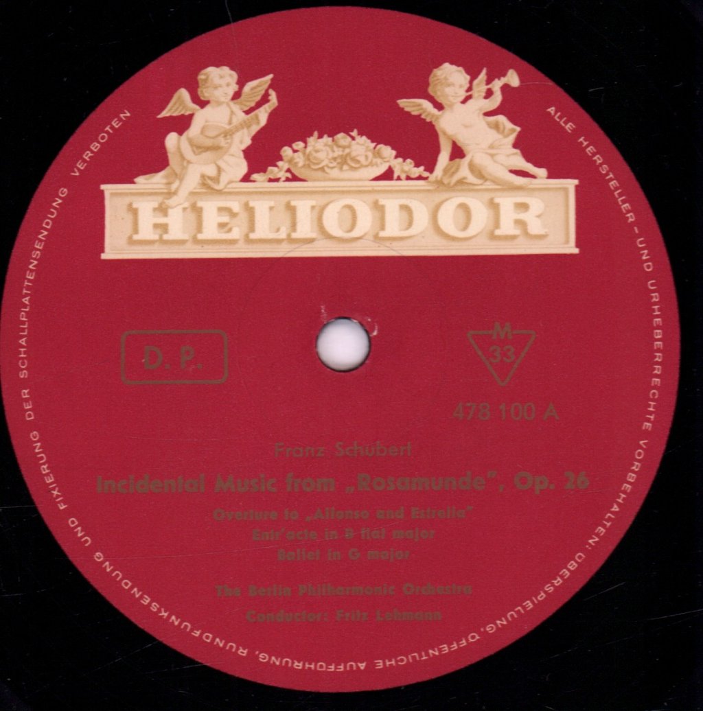 Berlin Philharmonic Orchestra - Incidental Music From Rosamunde Op.26 - Lp