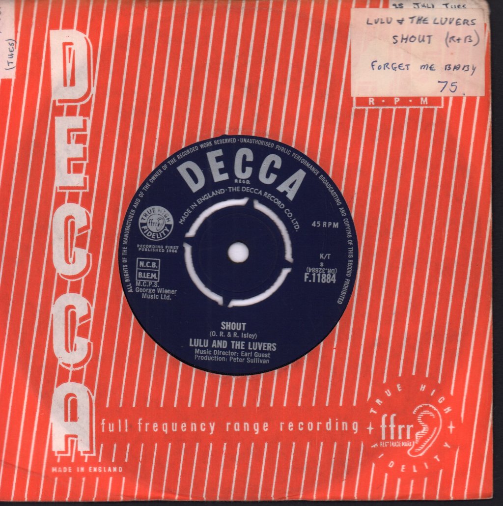 Lulu And The Luvers - Shout - 7 Inch