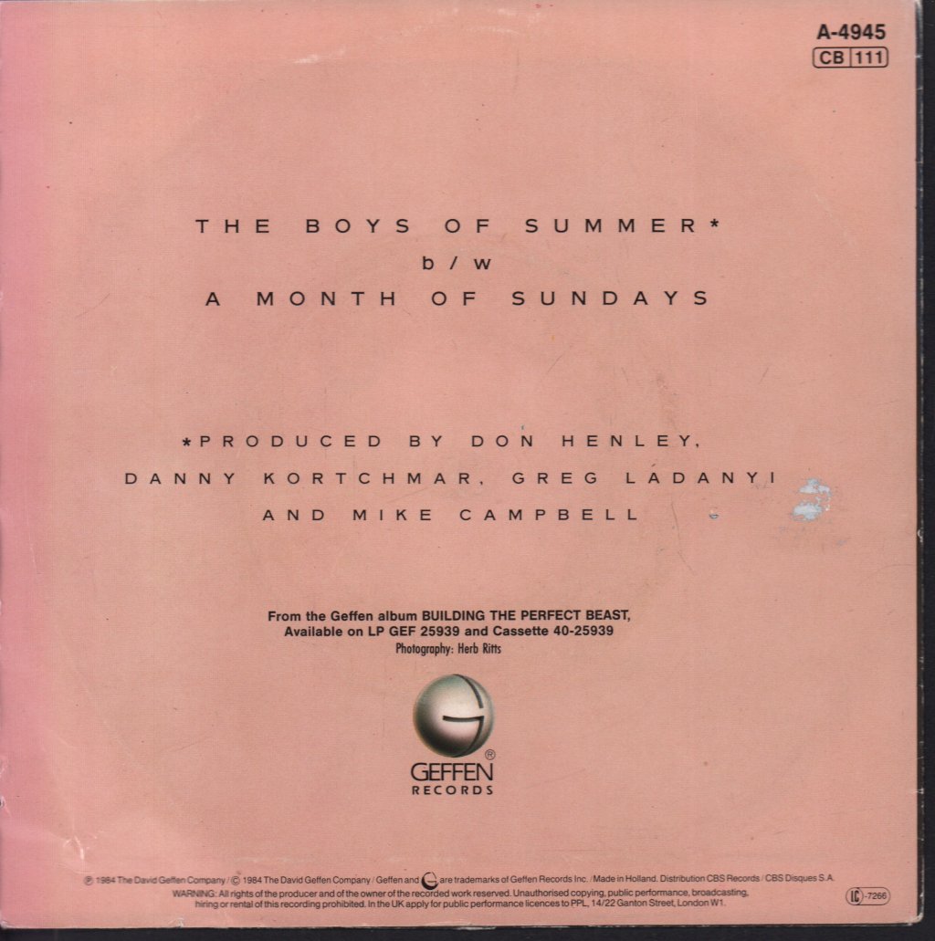 Don Henley - Boys Of Summer - 7 Inch