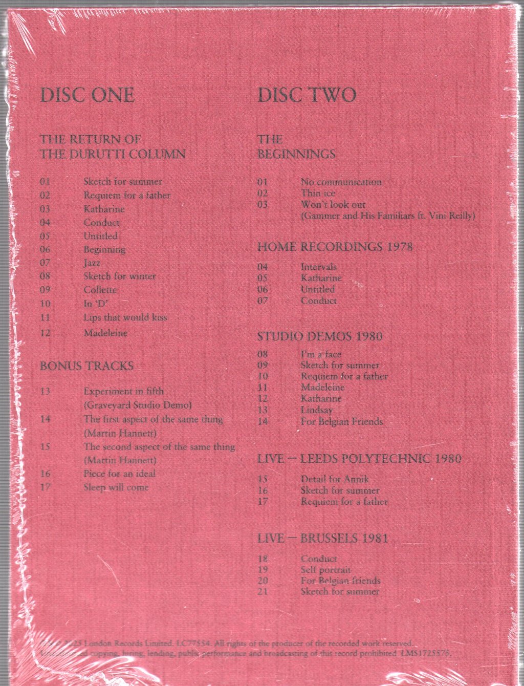 Durutti Column - Return of the Durutti Column (45th Anniversary Edition) - Cd Set