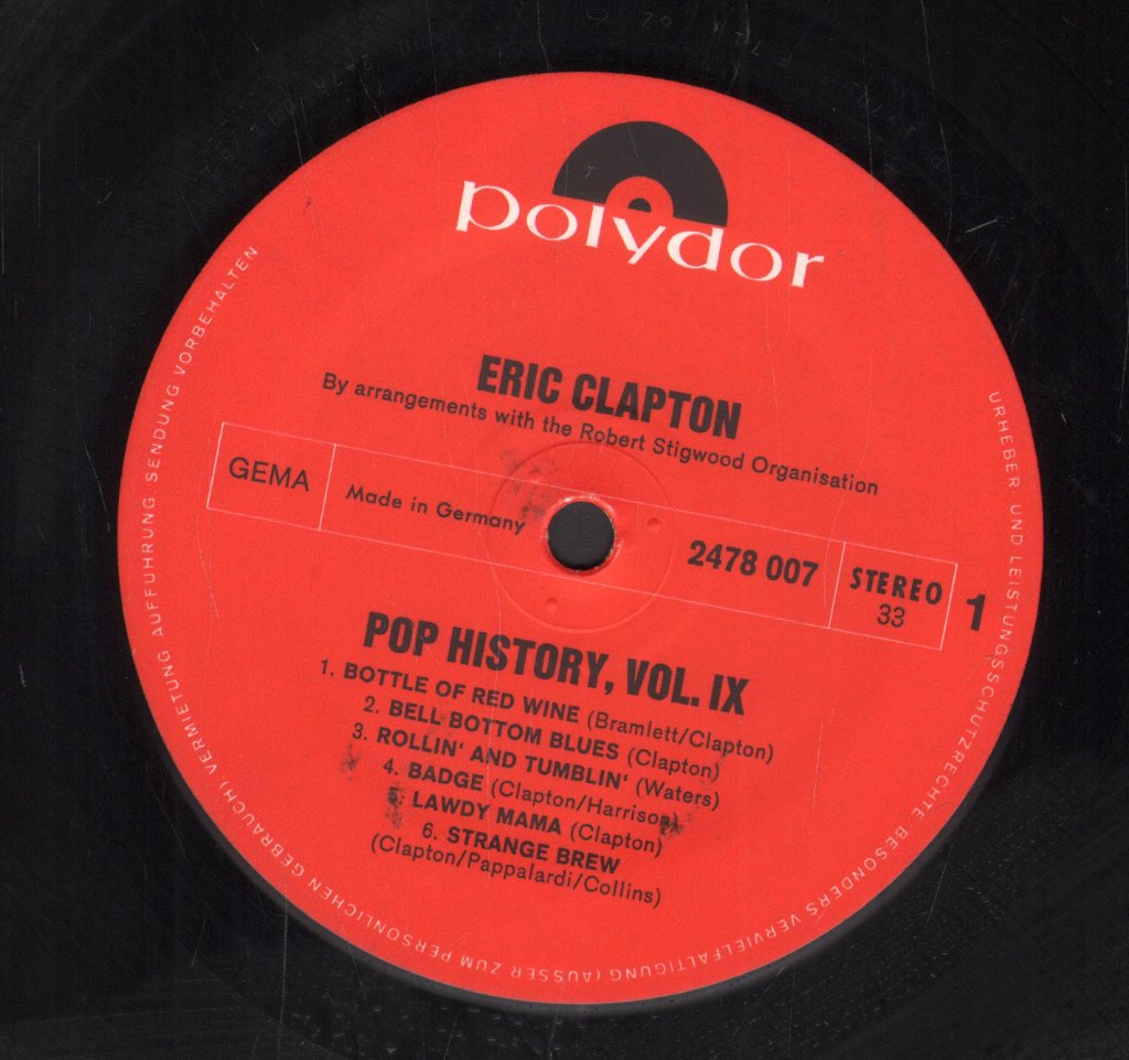 Eric Clapton - Pop History Vol 9 - Double Lp