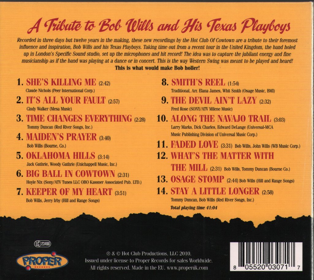 Hot Club Of Cowtown - What Makes Bob Holler - Cd