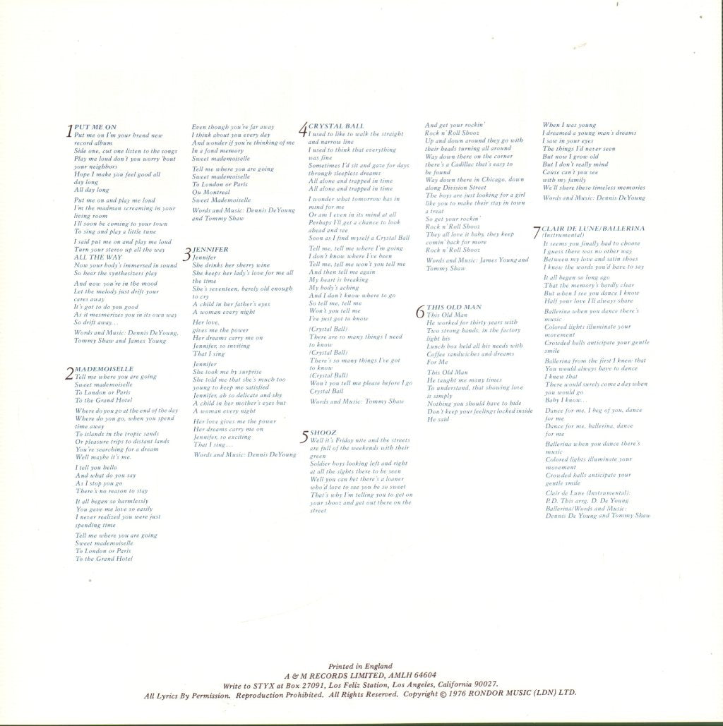 Styx - Crystal Ball - Lp