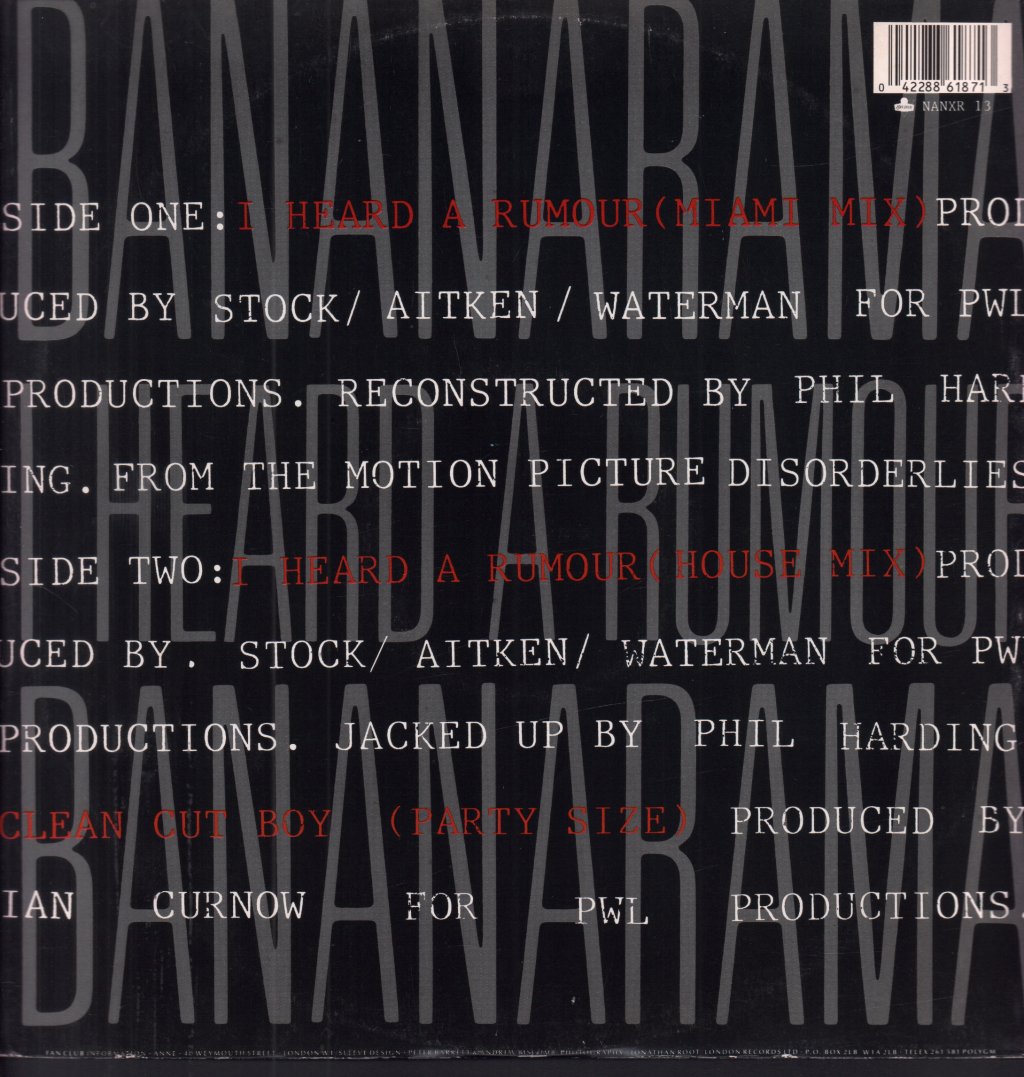 Bananarama - I Heard A Rumour - 12 Inch