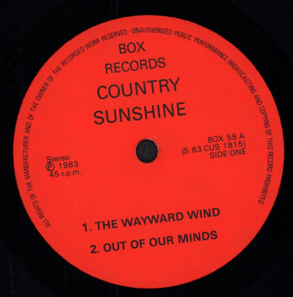 Country Sunshine - Are You Teasing Me - 7 Inch