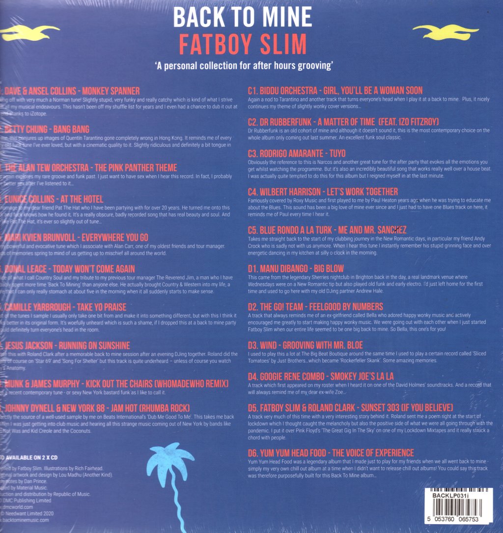 Fatboy Slim - Back To Mine - Double Lp
