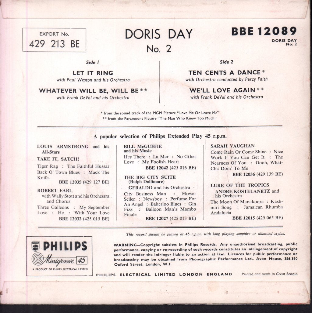 Doris Day - No 2 - 7 Inch