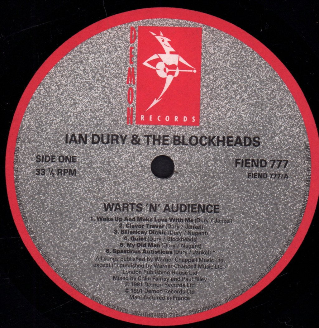 Ian Dury And The Blockheads - Warts 'N' Audience Live 22 December 1990 - Lp