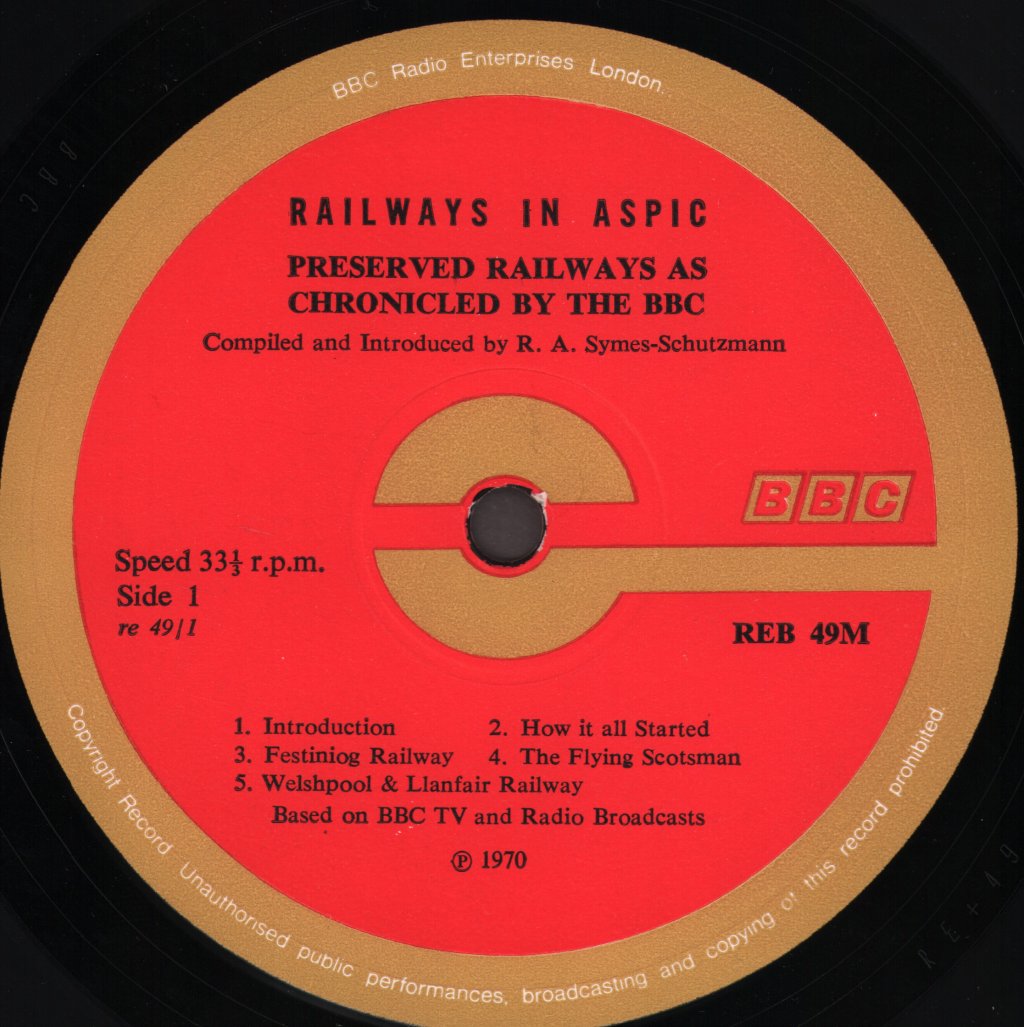 Railways In Aspic - Preserved Railways As Chronicled - Lp