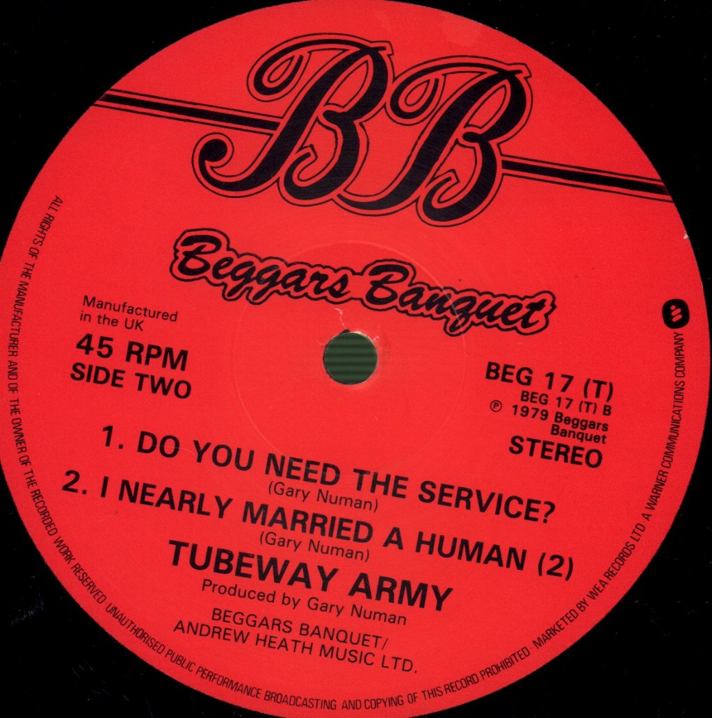 Tubeway Army - Down In The Park - 12 Inch
