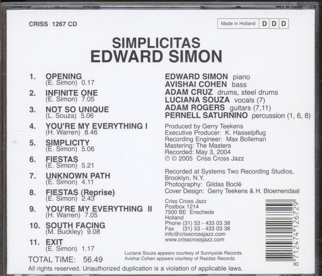 Edward Simon - Simplicitas - Cd