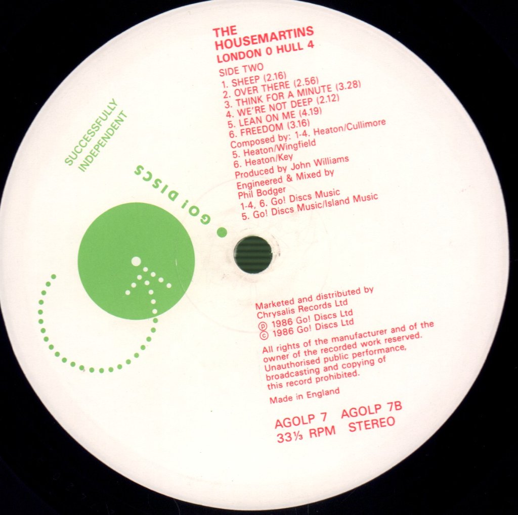 Housemartins - London 0 Hull 4 - Lp