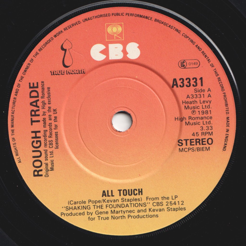Rough Trade (Featuring Carole Pope/Kevan Staples) - All Touch - 7 Inch