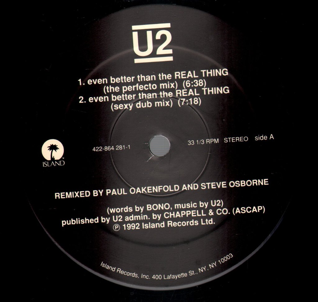 U2 - Even Better Than The Real Thing - Remixes - 12 Inch