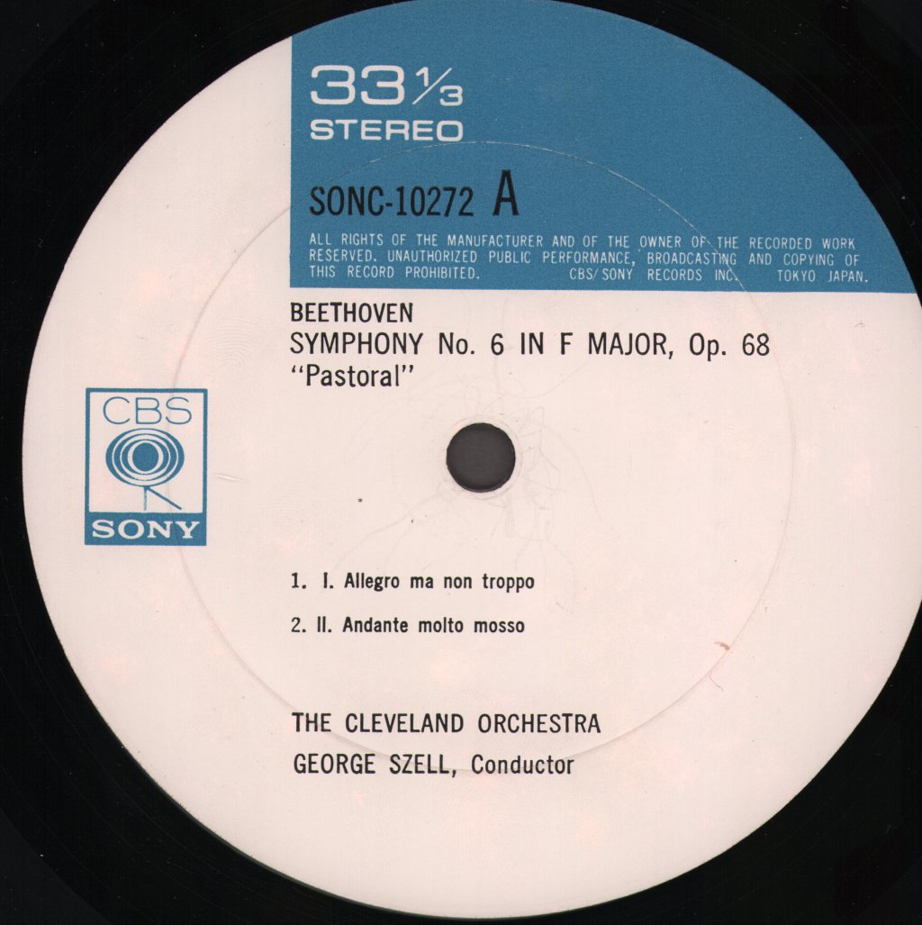 George Szell / Cleveland Orchestra - Beethoven - Pastoral Symphony - Lp