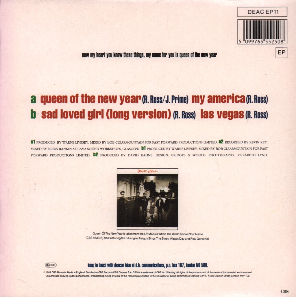 Deacon Blue - Queen Of The New Year - 7 Inch