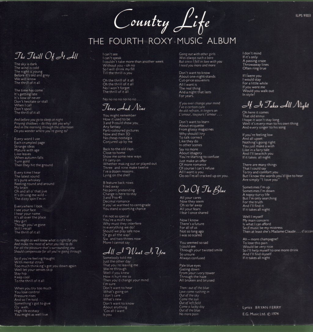 Roxy Music - Country Life - Lp