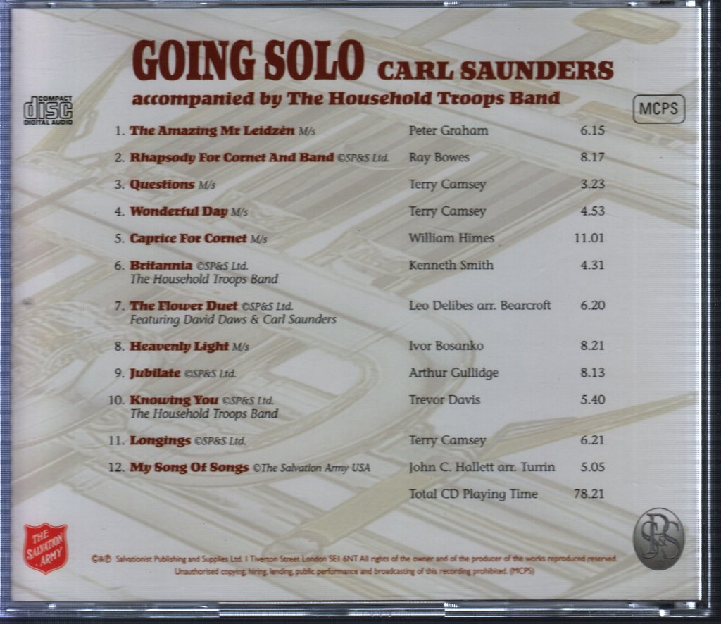 Carl Saunders, Household Troops Band - Going Solo - Cd