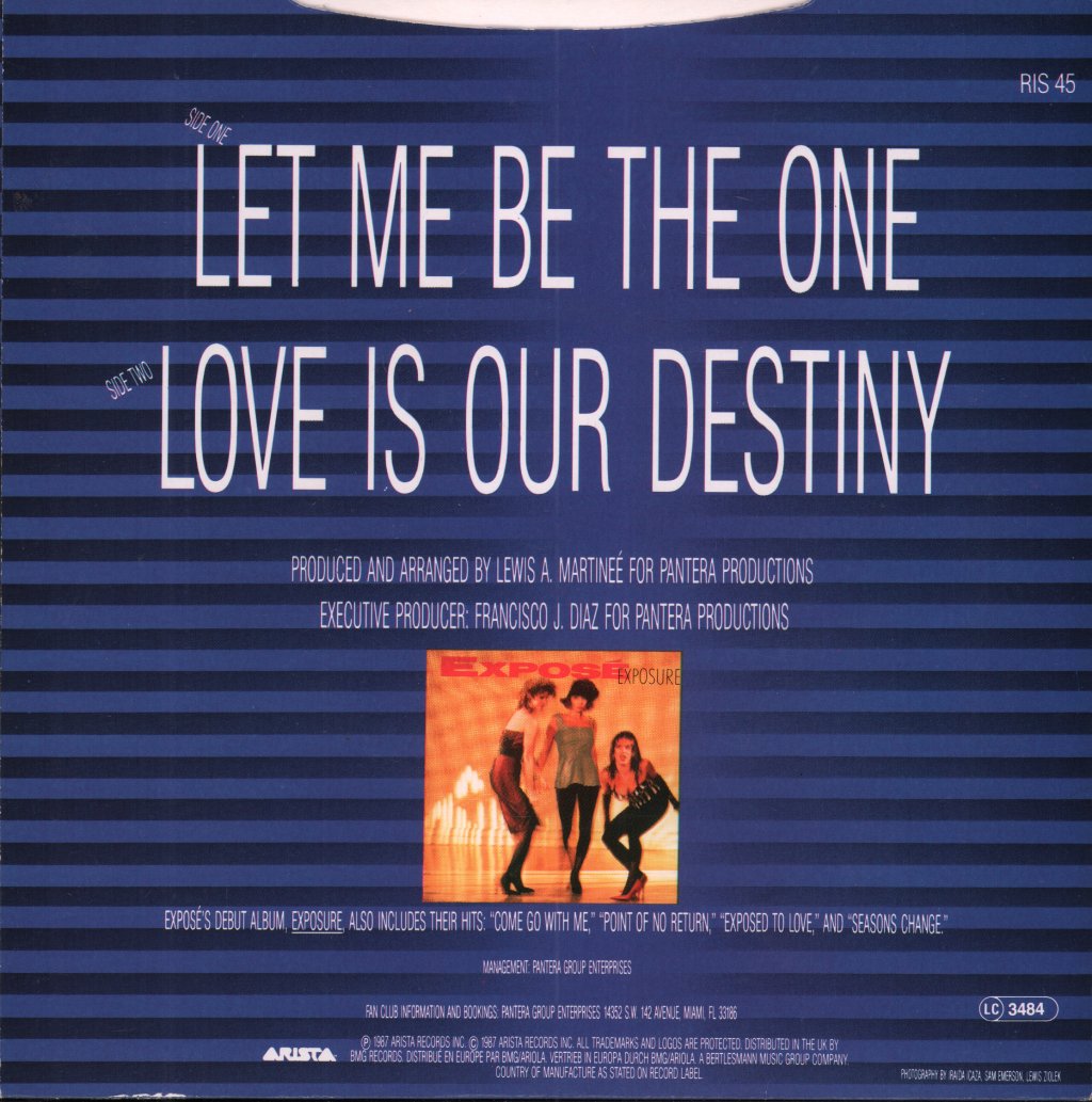 Expose (80'S Pop) - Let Me Be The One - 7 Inch