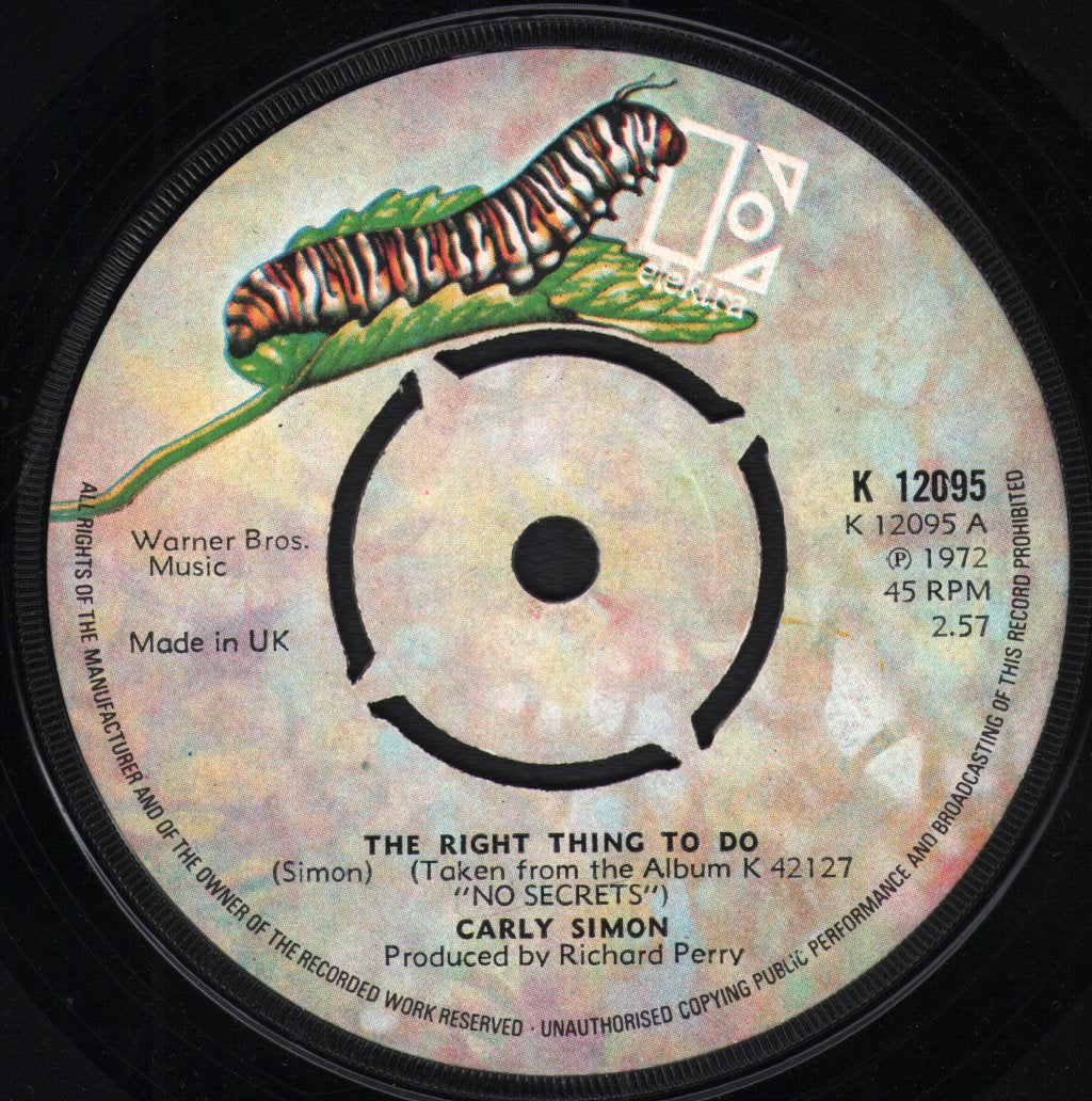 Carly Simon - Right Thing To Do - 7 Inch