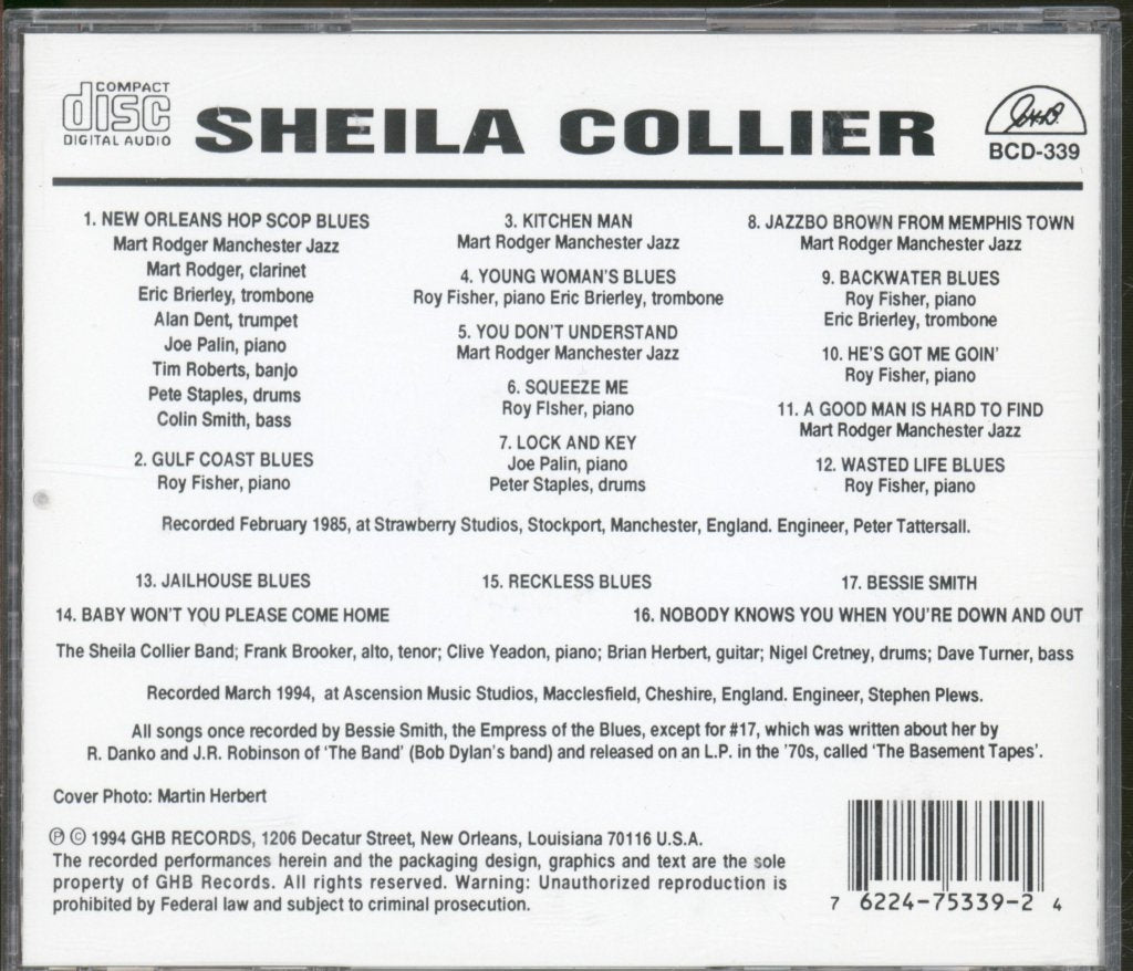 Sheila Collier - Goin Down The Road To See Bessie - Cd