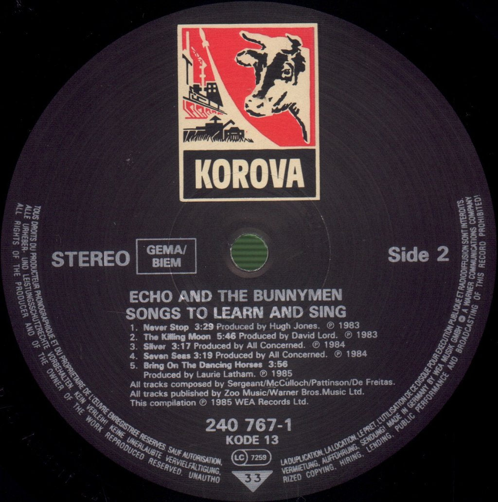 Echo & The Bunnymen - Songs To Learn And Sing - Lp