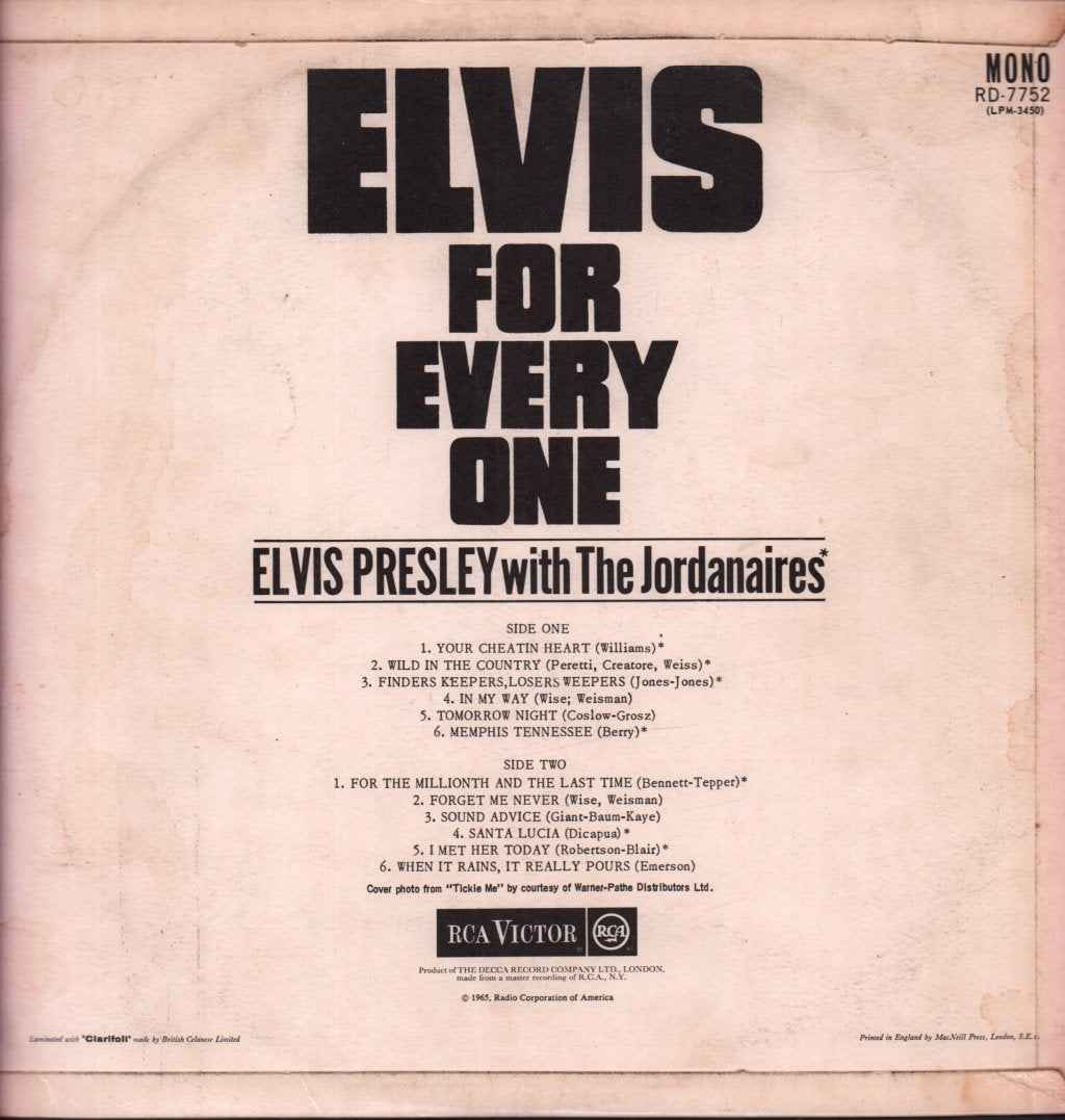 Elvis Presley - For Everyone - Lp