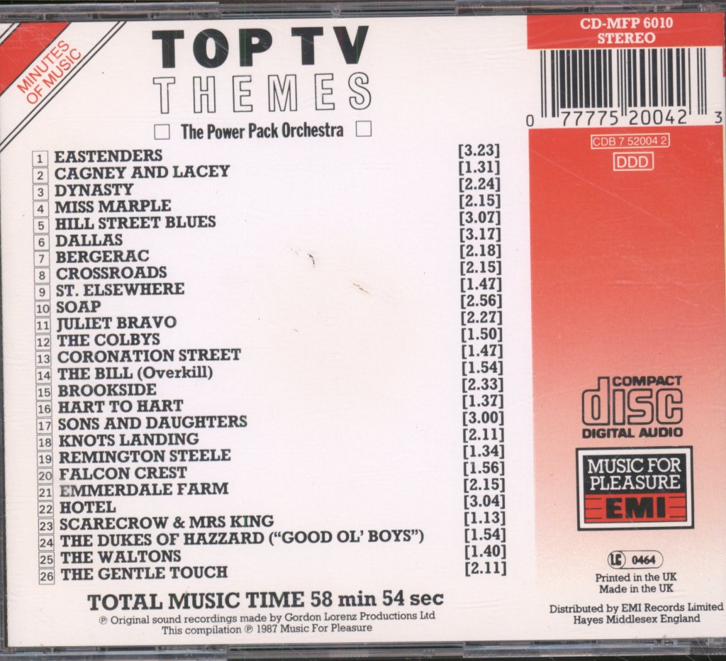 Power Pack Orchestra - Top TV Themes (26 TV Favourites) - Cd