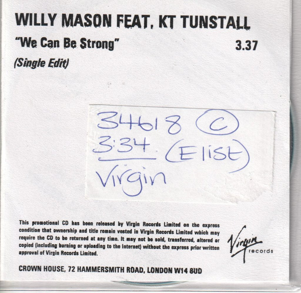 Willy Mason Featuring Kt Tunstall - We Can Be Strong - Cdr