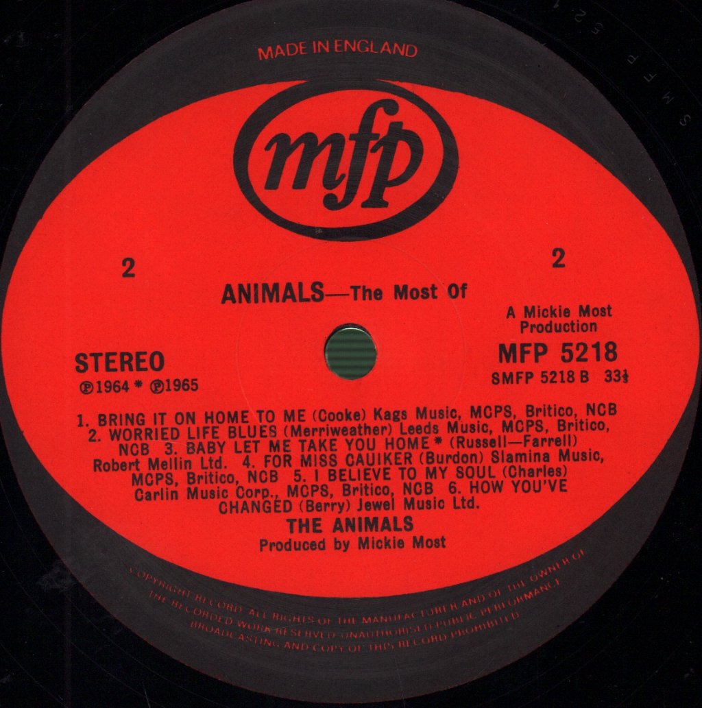 Animals - Most Of - Lp