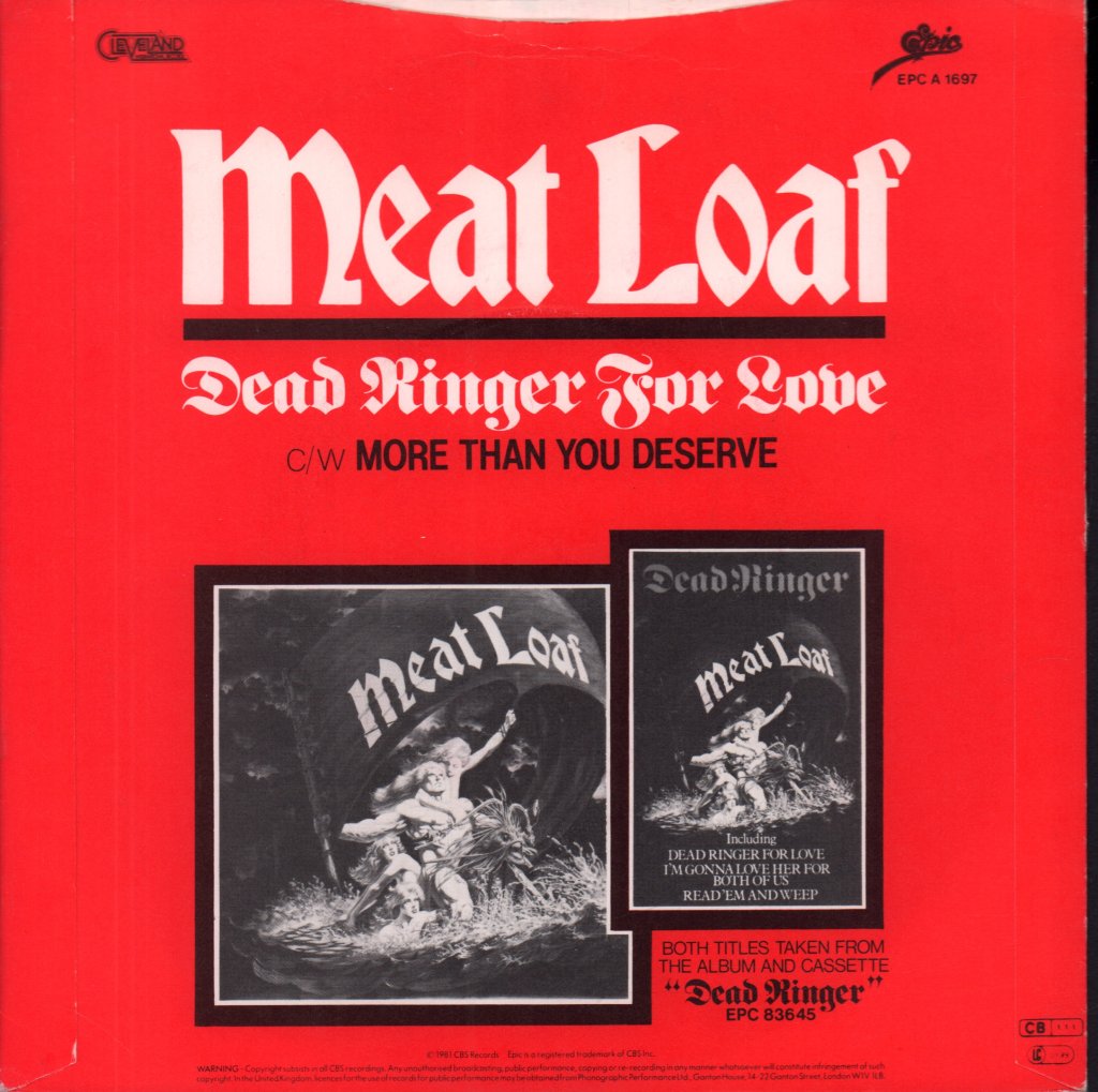 Meat Loaf - Dead Ringer For Love - 7 Inch