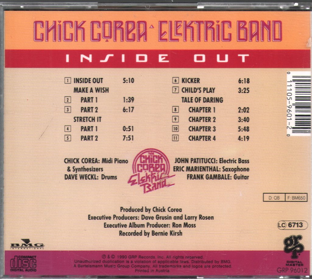 Chick Corea Elektric Band - Inside Out - Cd