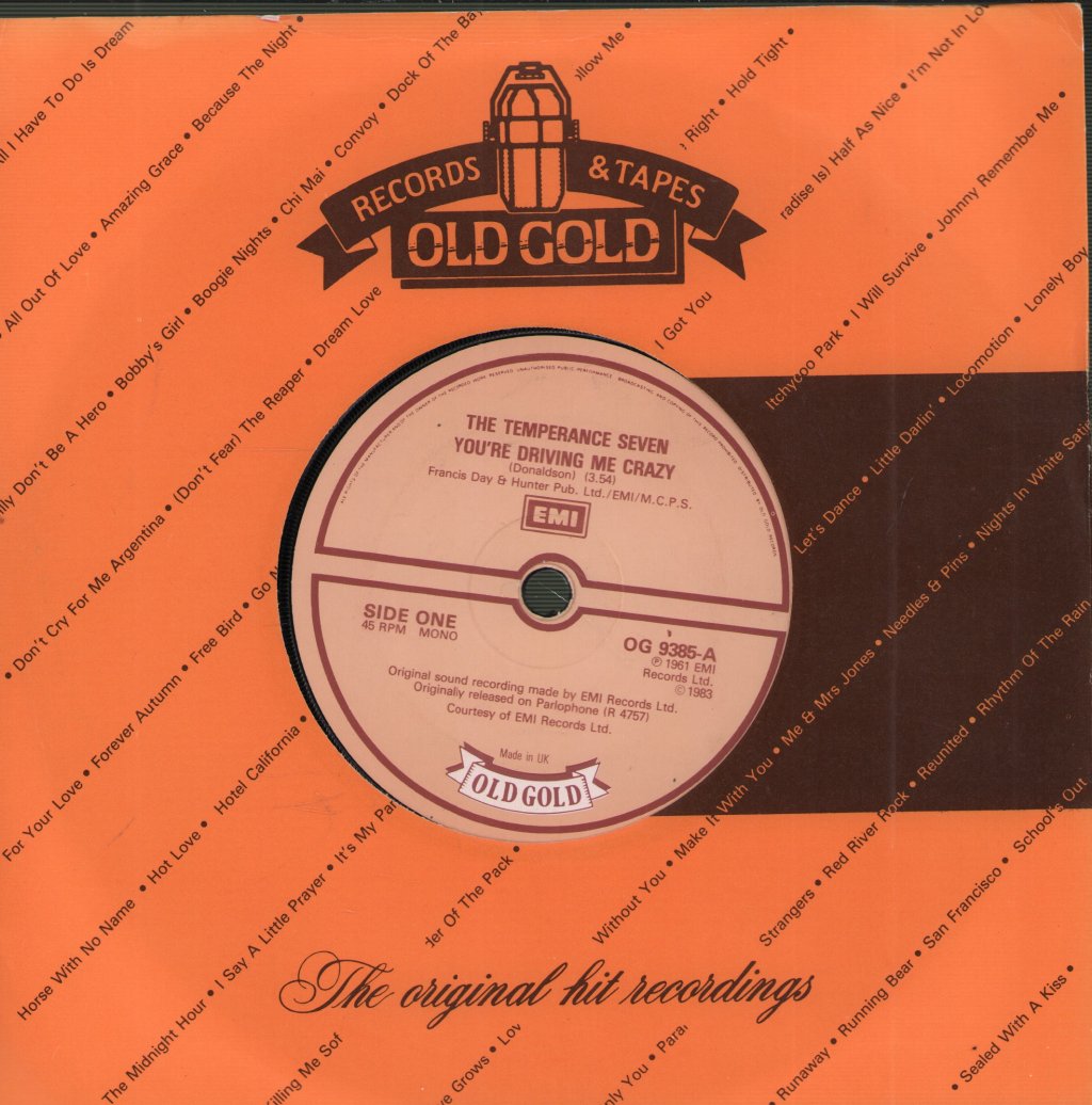 Temperance Seven - You're Driving Me Crazy / Pasadena - 7 Inch