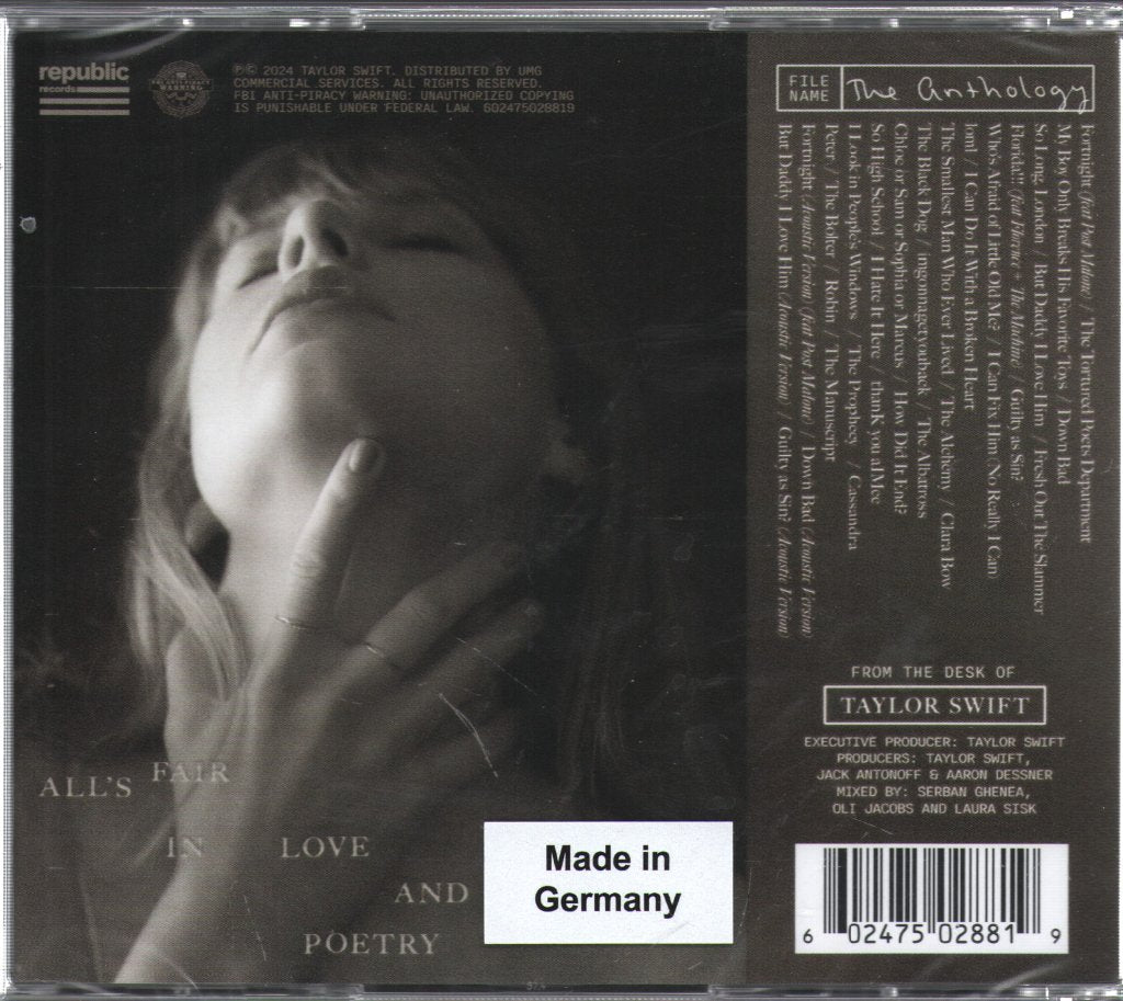 Taylor Swift - Tortured Poets Department: The Anthology - Double Cd