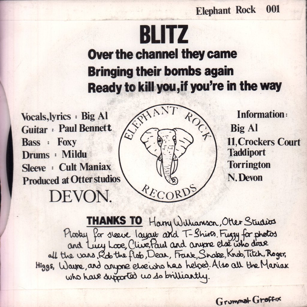 Cult Maniax - Blitz - 7 Inch