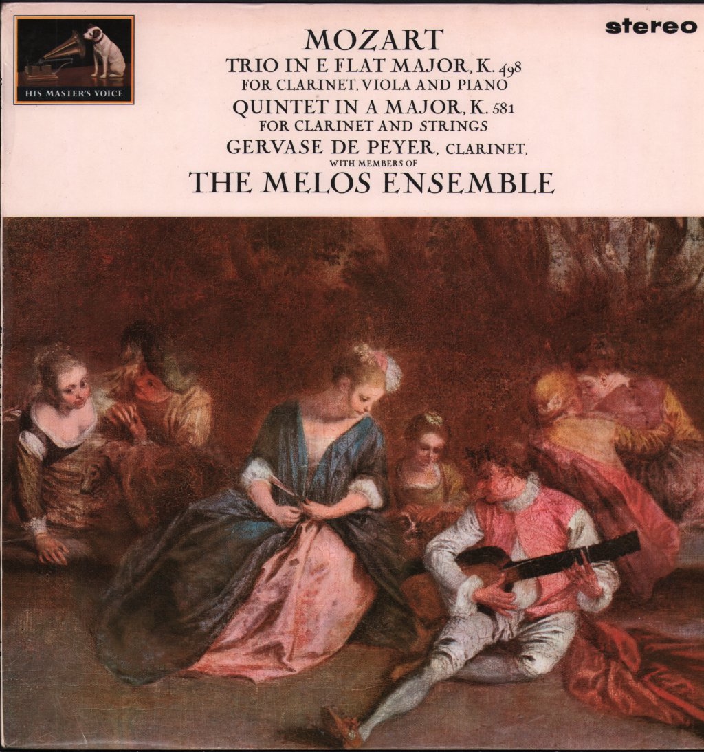 Gervase de Peyer with members of the Melos Ensemble - Mozart - Trio In E Flat Major, K.498; Quintet In A Major, K.581 - Lp