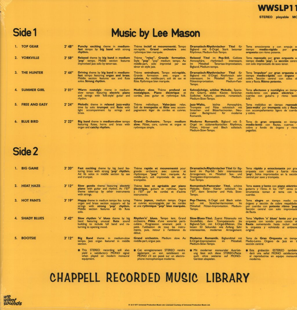 Lee Mason & His Orchestra - Music By Lee Mason - Lp