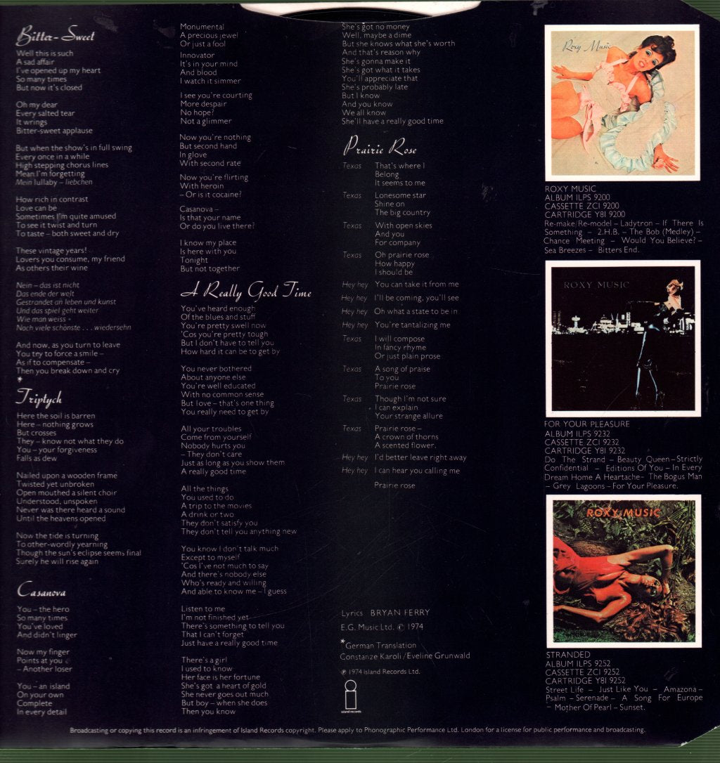 Roxy Music - Country Life - Lp