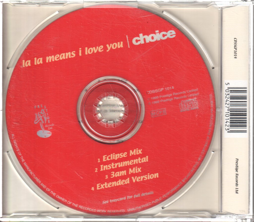 Choice (90'S Band) - La La Means I Love You - Cd