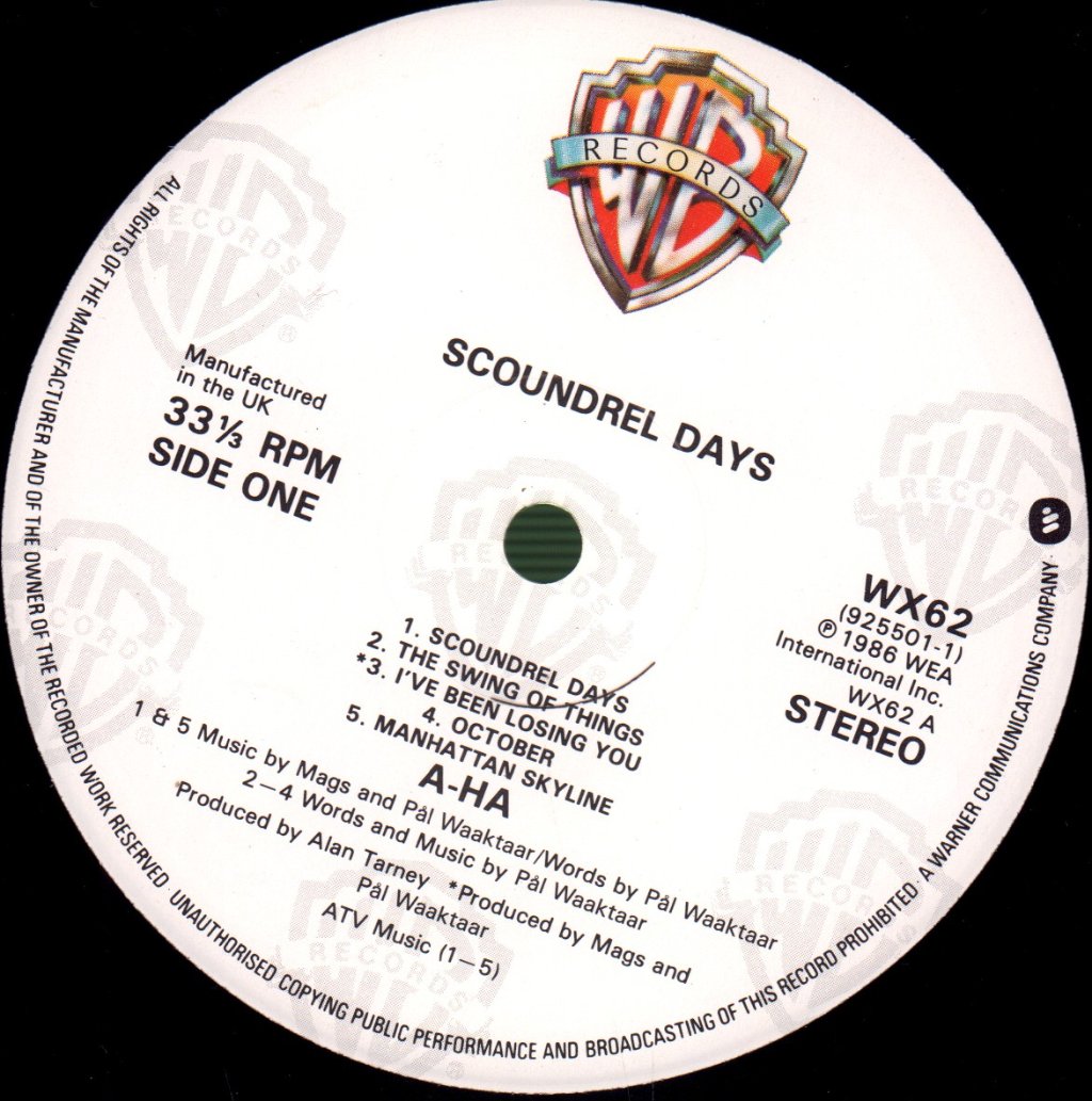 A-Ha - Scoundrel Days - Lp