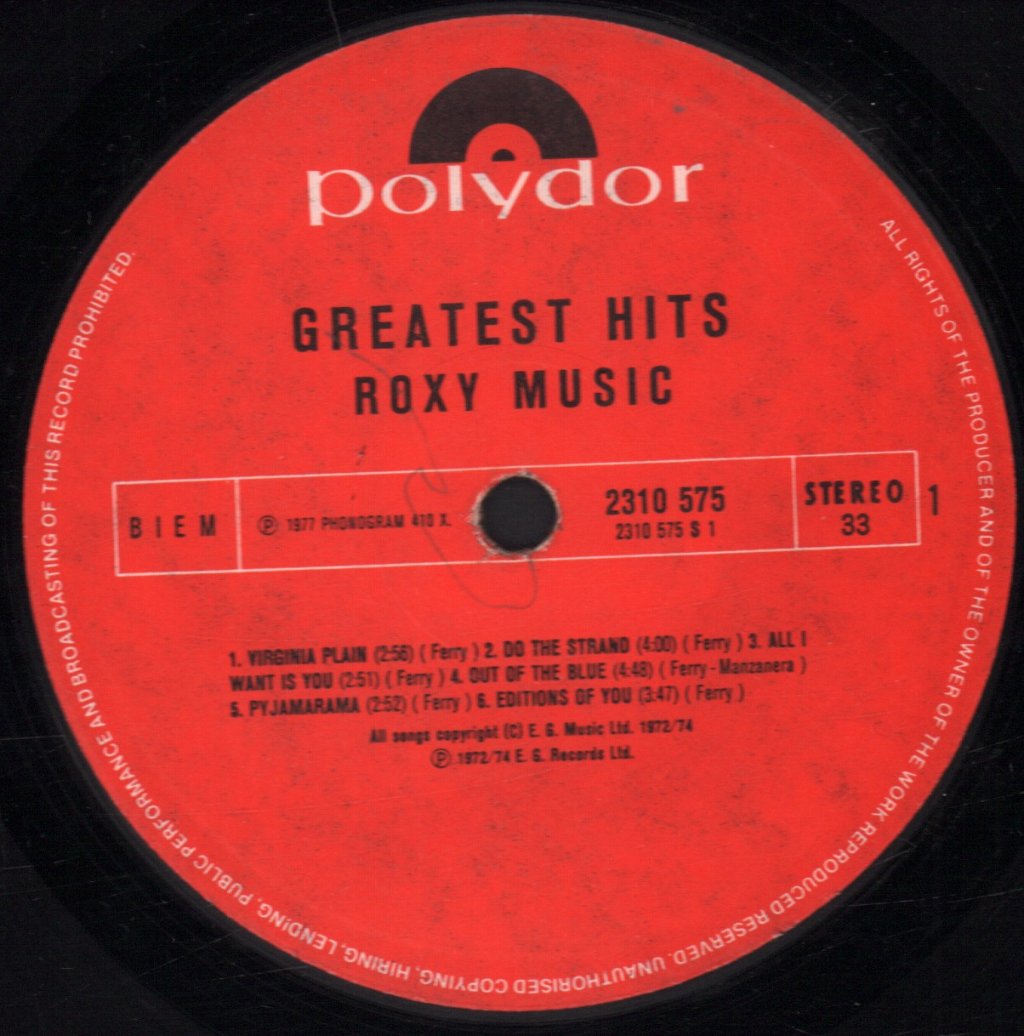 Roxy Music - Greatest Hits - Lp