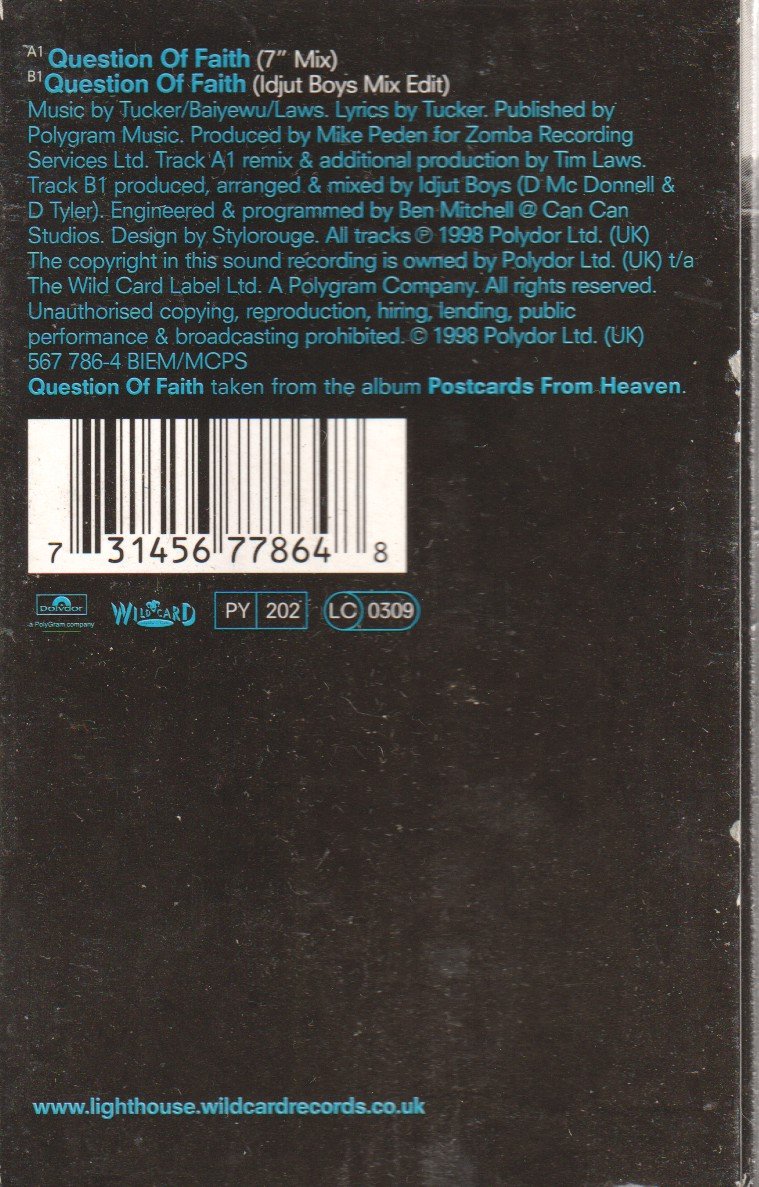 Lighthouse Family - Question Of Faith - Cassette