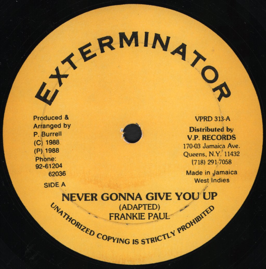 Frankie Paul - Never Gonna Give You Up - 12 Inch