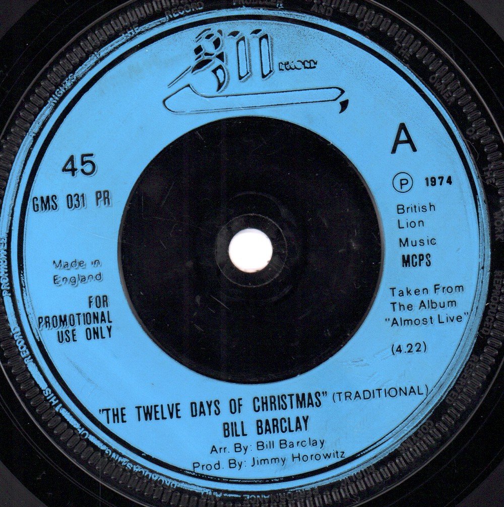 Bill Barclay - Twelve Days Of Christmas - 7 Inch