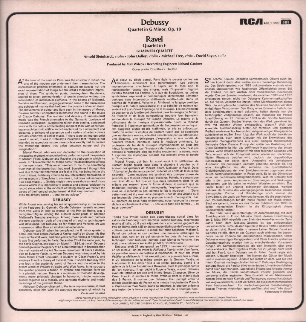 Guarneri Quartet - Debussy/Ravel Quartets - Lp