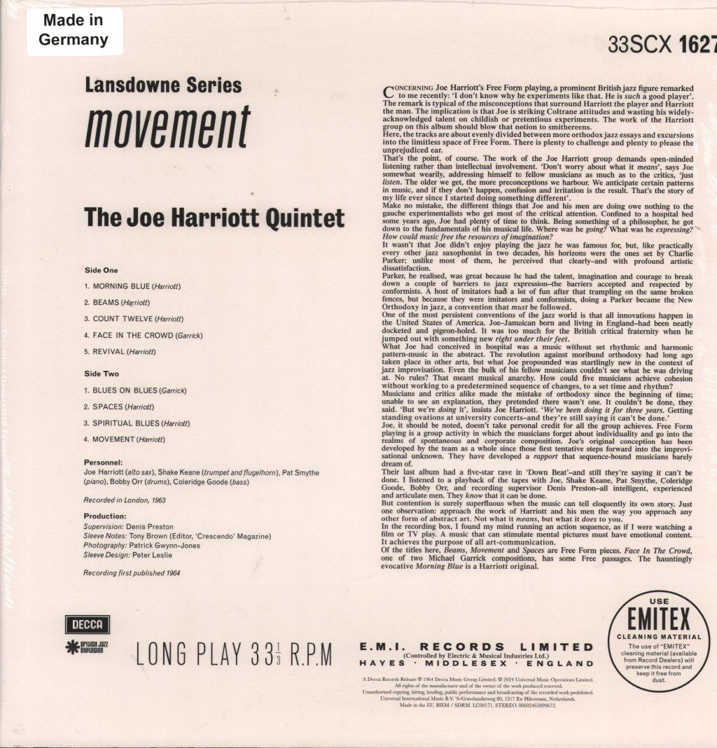 Joe Harriott Quintet - Movement - Lp